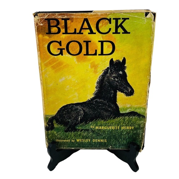 Vintage‎ Black Gold Marguerite Henry 1957 A First Edition Hardcover Dust Jacket - Picture 1 of 8